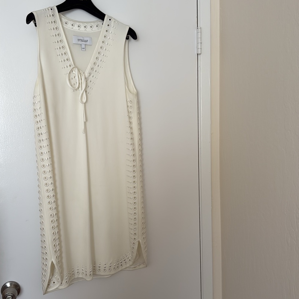 Derek Lam 10 CROSBY Lace-up Embroidered Dress